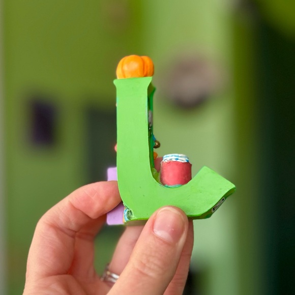 VTG 3D Rustic Alphabet Letter "J" Accent By Mary Engelbreit Cute Accent Figurine - Picture 7 of 11